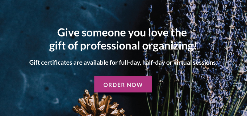 professional organizing gift cards