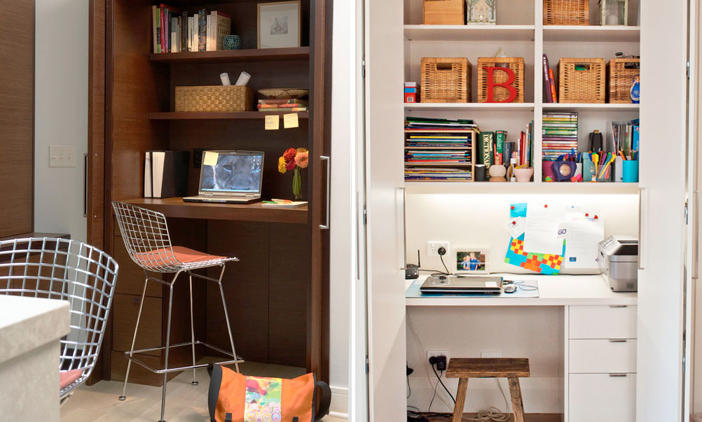 Creating an office in a closet