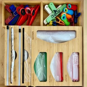 Kitchen Drawer Ziploc Organizer from Cary Prince Organizing Holiday Gift Guide
