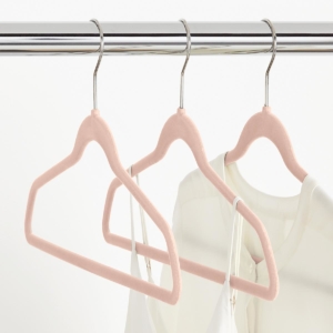 Closet Hangers blush velvet from Cary Prince Organizing Holiday Gift Guide