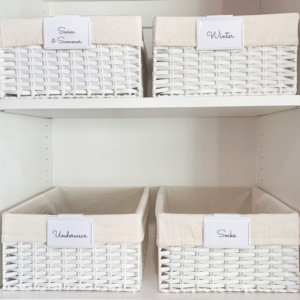 Closet Open Storage Bins from Cary Prince Organizing Holiday Gift Guide