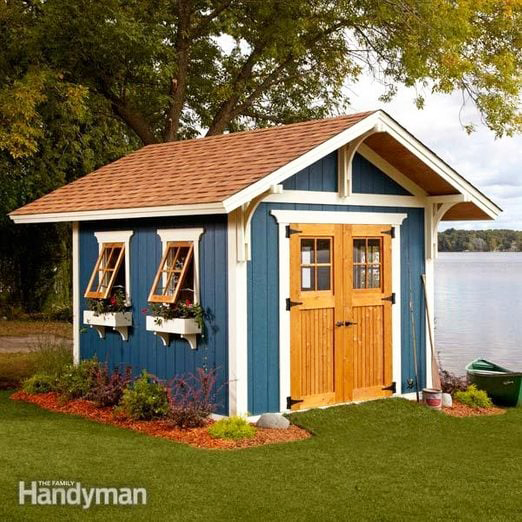 The Family Handyman gardening storage shed with window ventilation