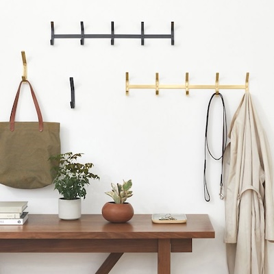 Rejuvenation J 5-Hook Racks for organizing your home front hallway entrance