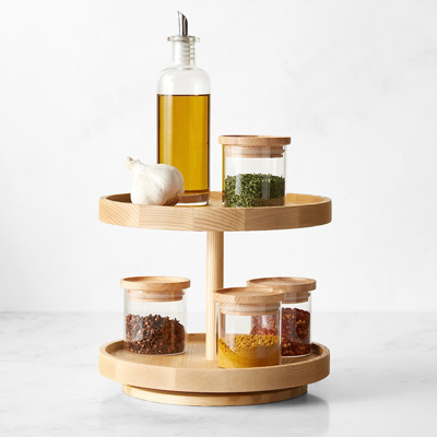 Two-Tiered Lazy Susan by Hold Everything at William Sonoma for organizing your pantry