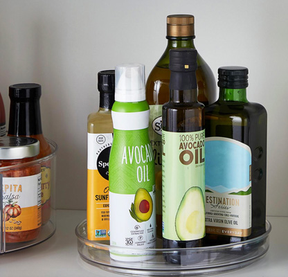 The Home Edit Lazy Susan from the Container Store for organizing your pantry